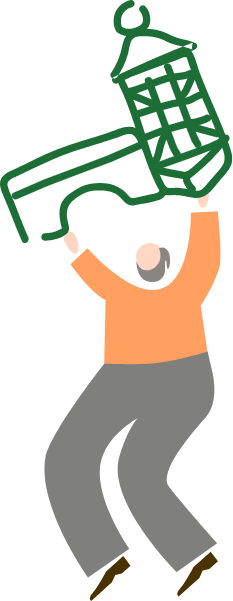 Zeigt einen Mann der sich freut